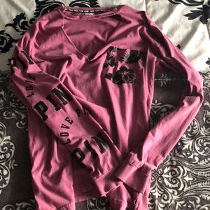 Long Sleeve open V neck PINK 💕